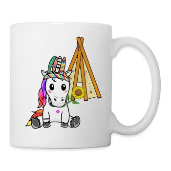 Unicorn Teepee Hippie Unicorns Shaman Sunflower - Mug - white - Right