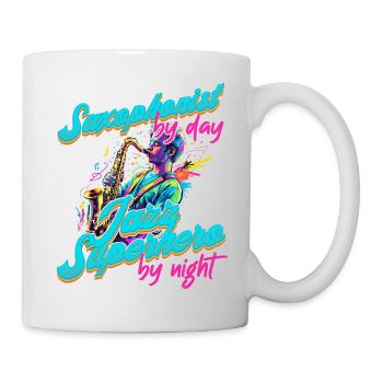 Conception de saxophone amusante pour les amateurs de musique jazz - Mug blanc - blanc - Droite