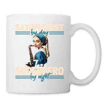 Lustiges Saxophon Design Jazz Musik Liebhaber - Tasse - Weiß - Rechts