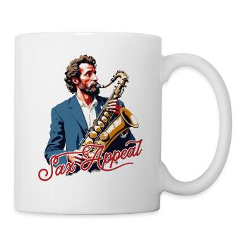 Lustiges Saxophon Sax Appeal Jazz Musik Liebhaber - Tasse - Weiß - Rechts