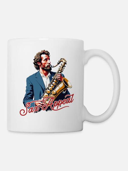 Divertente sassofono Sax Appeal Amante della musica jazz - Tazza - bianco