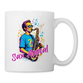 Lustiges Saxophon Design Jazz Musik Liebhaber - Tasse - Weiß - Rechts