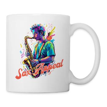 Conception de saxophone amusante pour les amateurs de musique jazz - Mug blanc - blanc - Droite