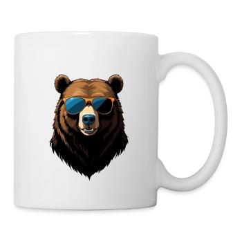 Alpha Dad Lustiger Bären Vater Perfekter Style - Tasse - Weiß - Rechts