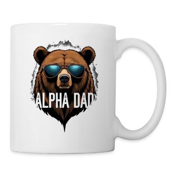 Alpha Dad Lustiger Bären Vater Perfekter Style - Tasse - Weiß - Rechts