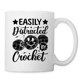 Citations amusantes au crochet - Facilement distrait par Croche - Mug blanc - blanc - Droite