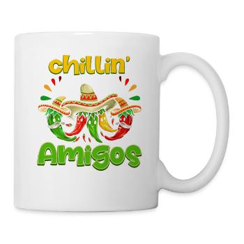 Lustiger Spruch "Chillen mit Meinen Amigos" Mexiko - Tasse - Weiß - Rechts