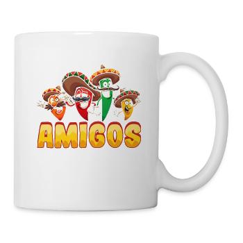 Lustiger Spruch "Chillen mit Meinen Amigos" Mexiko - Tasse - Weiß - Rechts