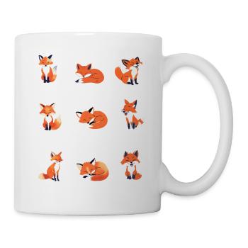 Petits renards - Renards mignons - Mug blanc - blanc - Droite