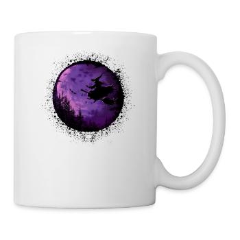 Gothic Hexen Geschenkidee okkulter lila Mond - Tasse - Weiß - Rechts