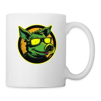 Green Cool Pig: All Poop - Mug - white - Right