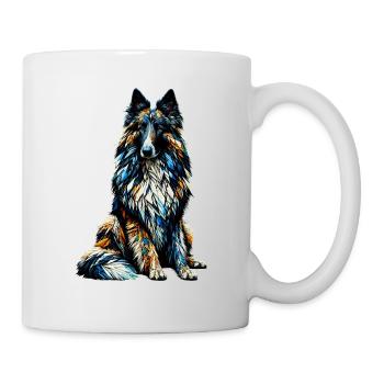 Polygon Art Berger Belge Groenendael Belge - Mug blanc - blanc - Droite