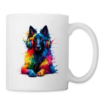Casque Splash Art coloré Chien de berger belge - Mug blanc - blanc - Droite