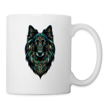 Mandala Art Belgian Sheepdog Groenendael Belgian - Mug - white - Right