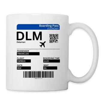 Billet d’embarquement à Dalaman Idée de vacances à l’aéroport en Turquie - Mug blanc - blanc - Droite