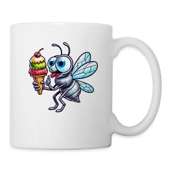 Süße Fliege Cartoon Eis Sommer Spaß - Tasse - Weiß - Rechts