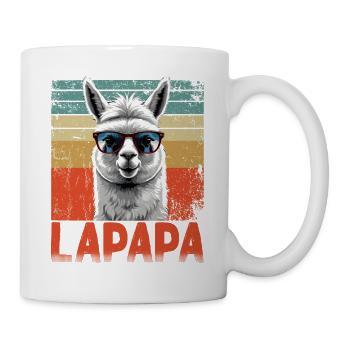 Lapapa Lustiger Lama Papa Perfekter Vatertag Style - Tasse - Weiß - Rechts