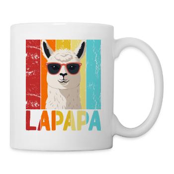 Lapapa Lustiger Lama Papa Perfekter Style - Tasse - Weiß - Rechts