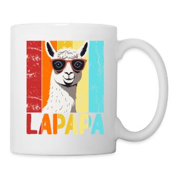 Lapapa Lustiger Lama Papa Perfekter Style - Tasse - Weiß - Rechts