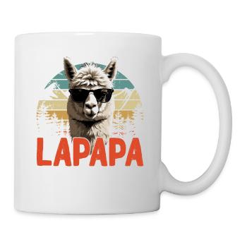 Lapapa Lustiger Lama Papa Perfekter Style - Tasse - Weiß - Rechts