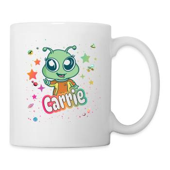 CARRIE - Beautiful girl name with cute alien - Mug - white - Right
