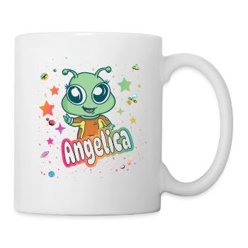 ANGELICA - Beautiful girl name with cute alien - Mug - white - Right