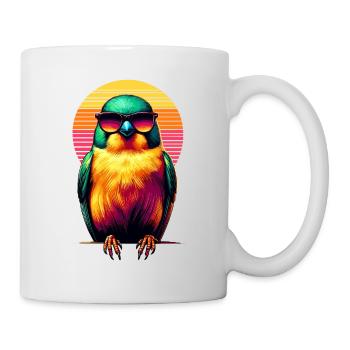 Lunettes de soleil rétro coucher de soleil Canary Birdwatching - Mug blanc - blanc - Droite