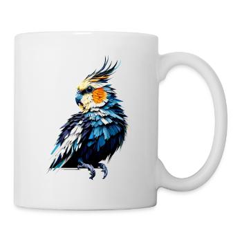 Polygon Art Nymphensittich Vogelbeobachtung Nymphensittiche - Tasse - Weiß - Rechts