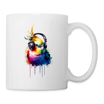 Observation des oiseaux Colorful Splash Art Cockatiel - Mug blanc - blanc - Droite