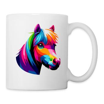 Colorful Pop Art Miniature Horse Horseback - Mug - white - Right