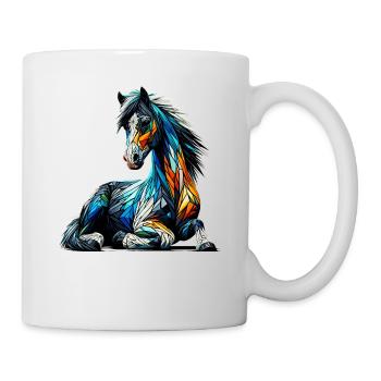 Polygon Art Miniaturpferd Pferde Pferde - Tasse - Weiß - Rechts