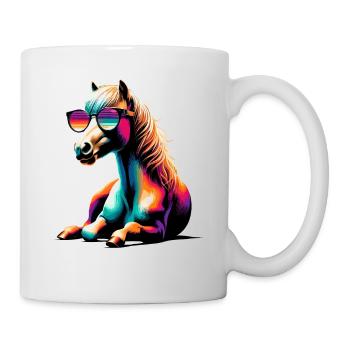 Lunettes de soleil rétro coucher de soleil miniature cheval cheval - Mug blanc - blanc - Droite