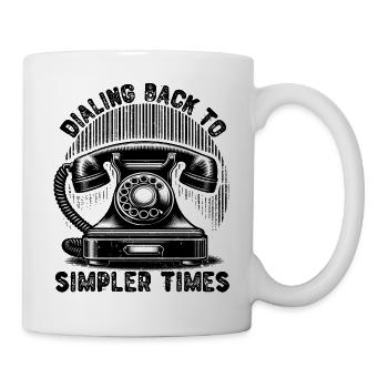 DIALING BACK TO SIMPLER TIMES, VINTAGE TELEPHONE - Mug - white - Right