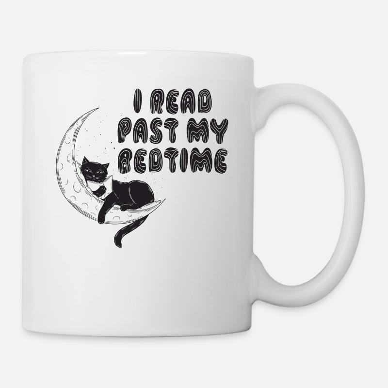 I read after bedtime reading cat - Mug - white