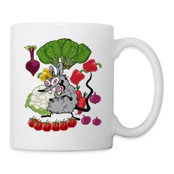 Vegetarian Rat Rodent Vegetables Cuisine Vegetarian - Mug - white - Right
