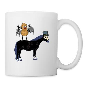 Erdnuss Vampier Mittelalter Kreuz Pferd Halloween - Tasse - Weiß - Rechts