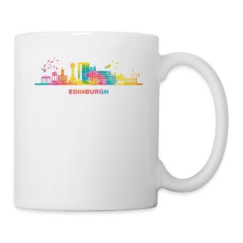 Edinburgher Skyline Stadtbild Edinburgh - Tasse - Weiß - Rechts