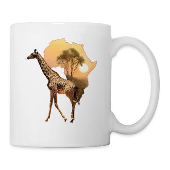 Giraffe - Wildtier - Afrika - Tasse - Weiß - Rechts