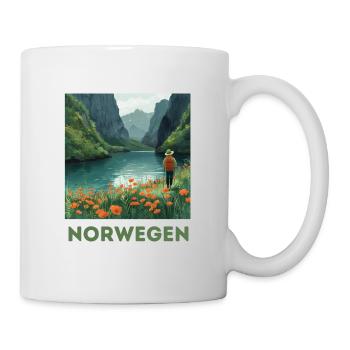Norwegen Wandern Trekking Berge - Tasse - Weiß - Rechts