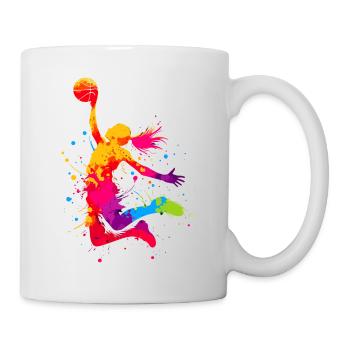 Basketball basketball player, colorful, basketball player woman - Mug - white - Right