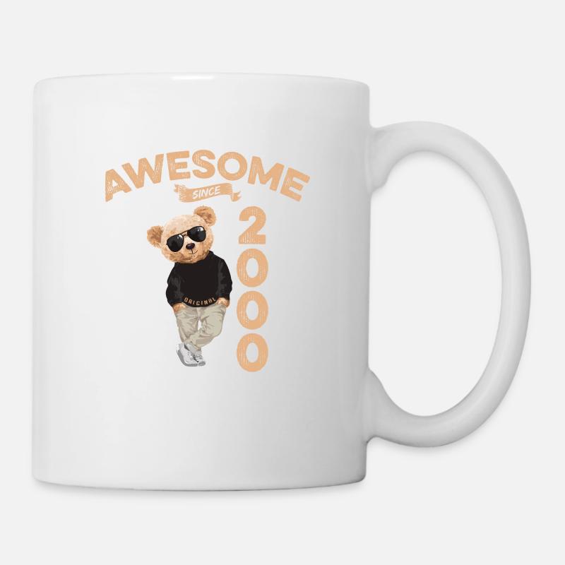 2000 Geburtstag Cool Teddy Bär Awesome since - Tasse - Weiß