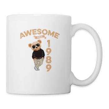 1989 Geburtstag Cool Teddy Bär Awesome since - Tasse - Weiß - Rechts