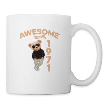1971 Geburtstag Cool Teddy Bär Awesome since - Tasse - Weiß - Rechts