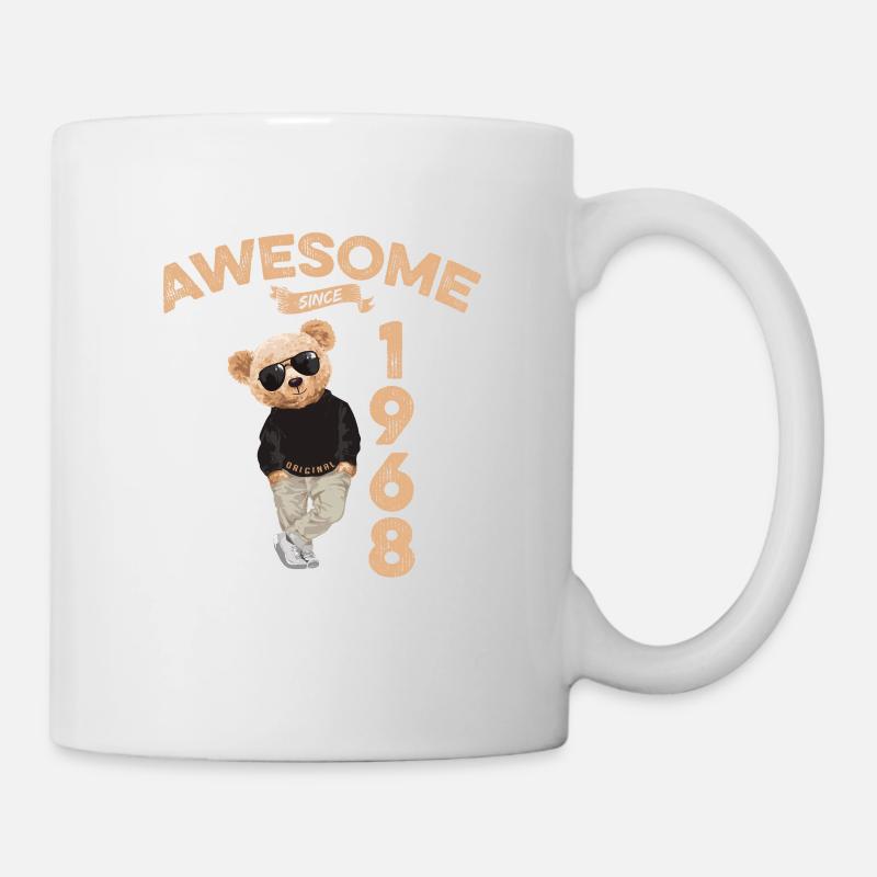 1968 Birthday Cool Teddy Bear Awesome since - Mug - white