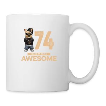 74 ans d’être un chien cool génial - Mug blanc - blanc - Droite