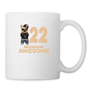 22 ans d’être un chien cool génial - Mug blanc - blanc - Droite
