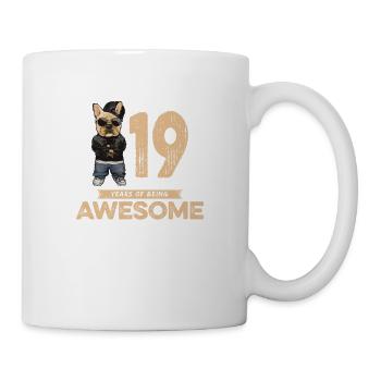 19 Years of being Awesome Cool Dog - Tasse - Weiß - Rechts
