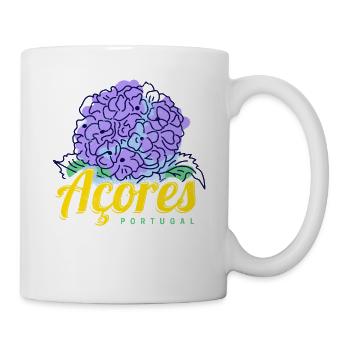 Azores Hydrangea Blossom Portugal Vintage Souvenir - Mug - white - Right