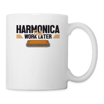 Mundharmonika erstes Werk, später Harmonist Harmonicist - Tasse - Weiß - Rechts
