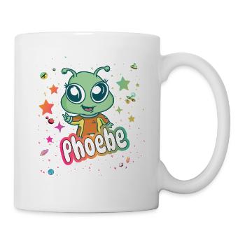 PHOEBE - Schöner Mädchen Name mit süßem Alien - Tasse - Weiß - Rechts